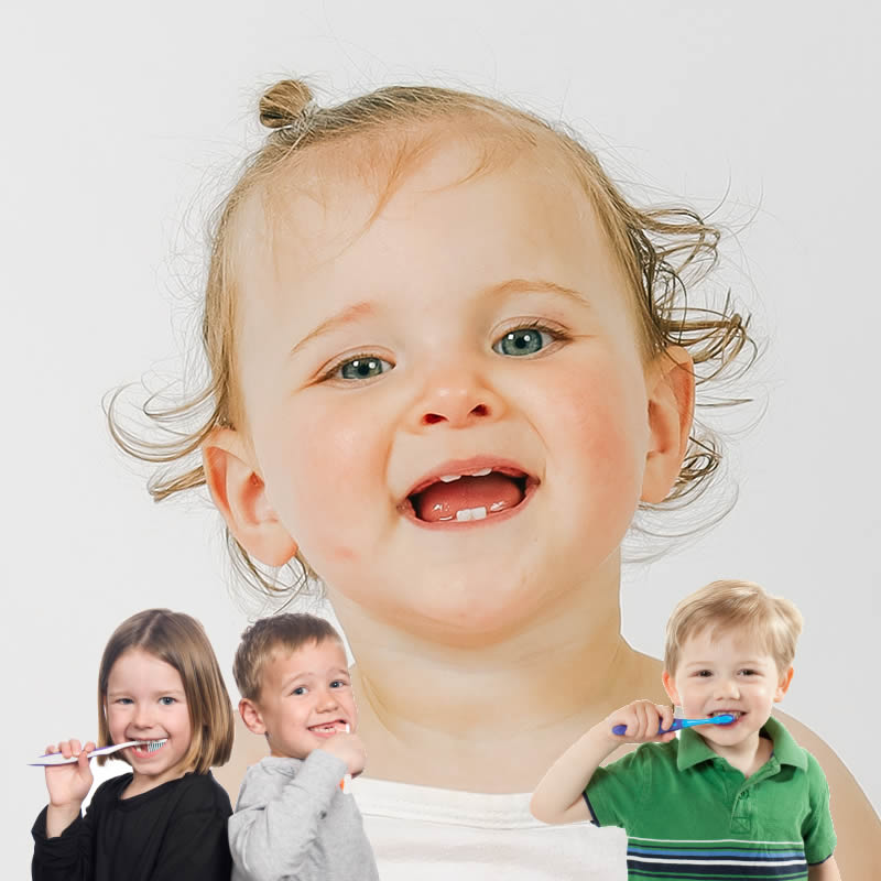 Children smiling at the dental office