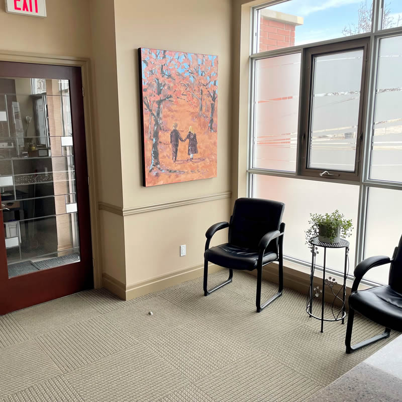 Heritage Family Dentistry waiting room in Burlington, Ontario